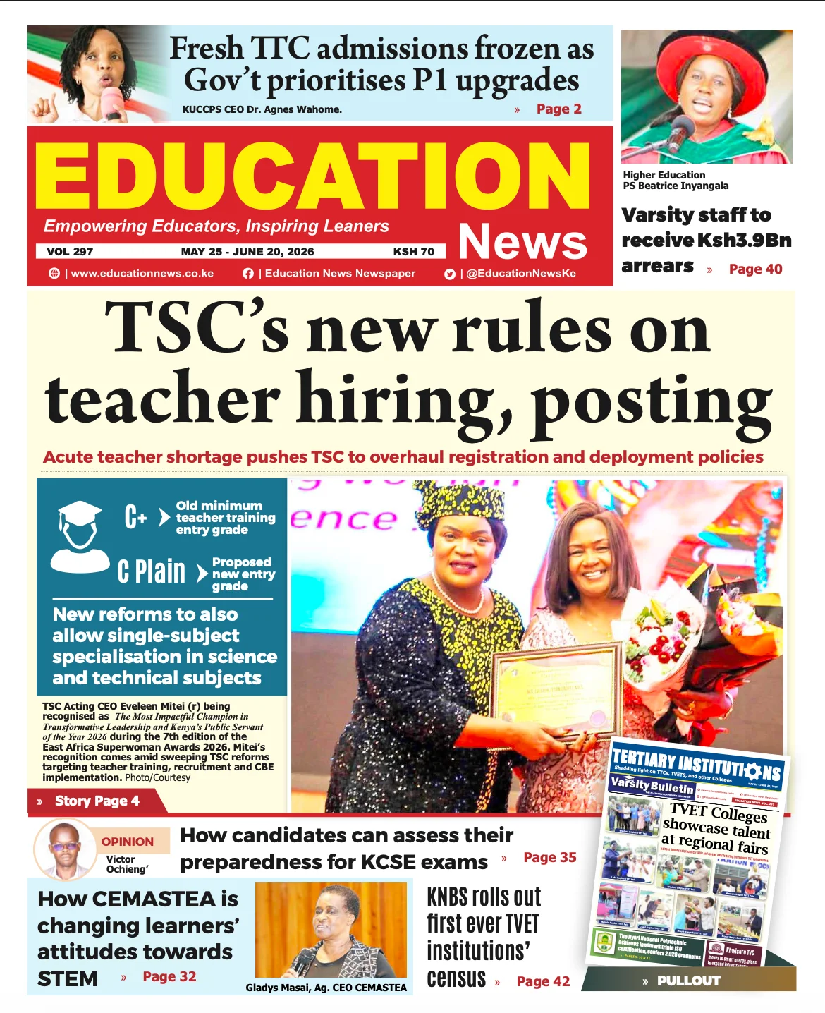 EDUCATION NEWS NEWSPAPER VOL. 297 + PULLOUT front cover