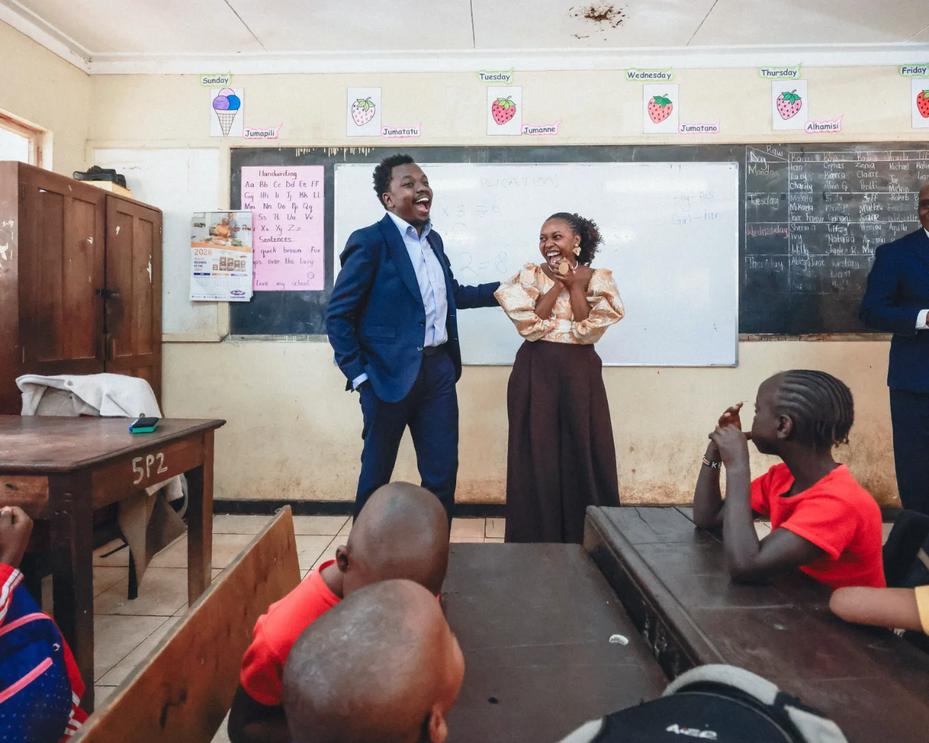 George Ruto meets Teacher Cillah at Westlands Primary School